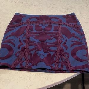Free People Purple and Blue Mini Skirt